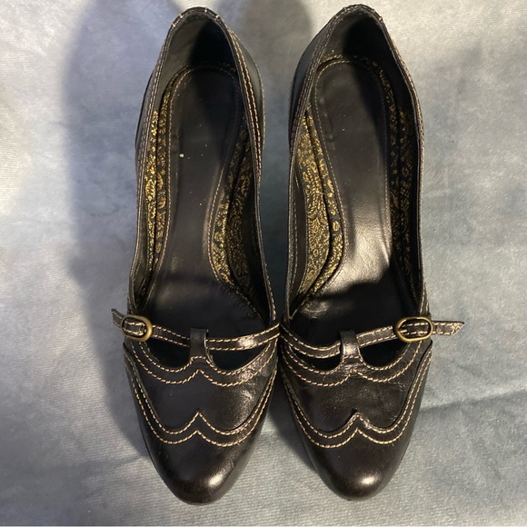 Zara Patent Leather Mary Jane kitten Heel Women Size 8 Y2K Acadamia Career - Picture 5 of 8